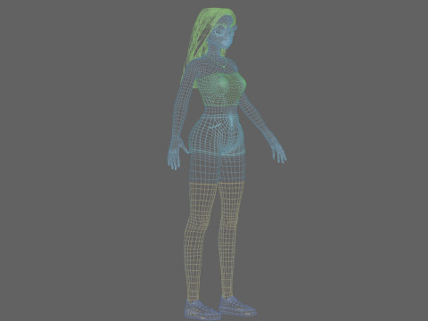 Cute Basic Girl V33454 Modello 3D