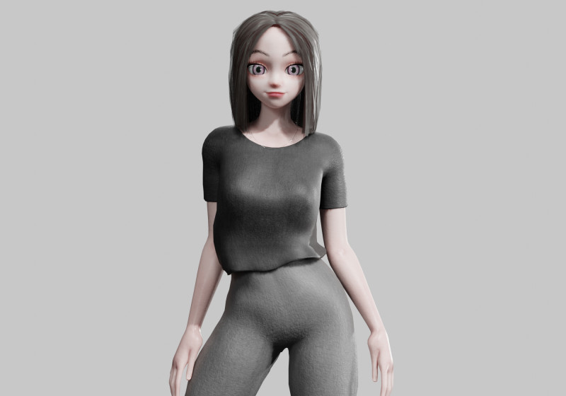 Cute Beautiful Girl V31861 Modello 3D .c4d .max .obj .3ds .fbx .stl .blend