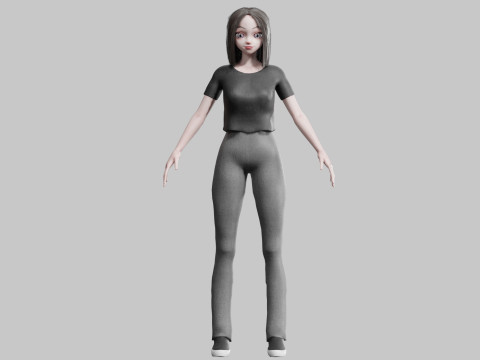 Cute Beautiful Girl V31861 Modello 3D