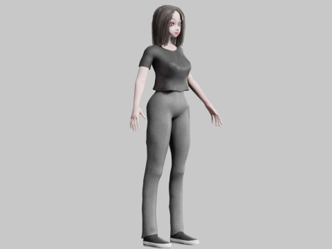 Cute Beautiful Girl V31861 Modello 3D