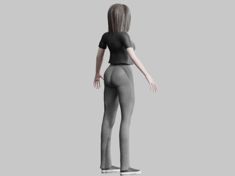 Cute Beautiful Girl V31861 Modello 3D
