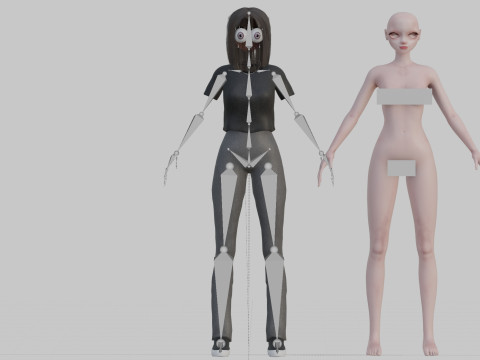 Cute Beautiful Girl V31861 Modello 3D