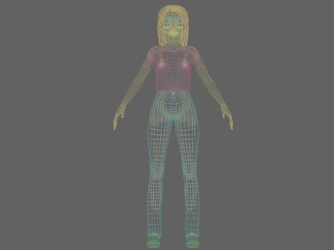 Cute Beautiful Girl V31861 Modello 3D