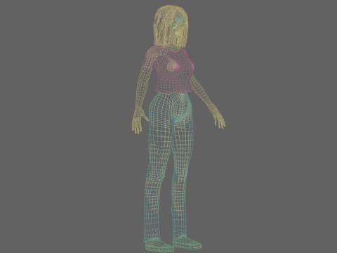 Cute Beautiful Girl V31861 Modello 3D