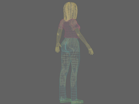 Cute Beautiful Girl V31861 Modello 3D