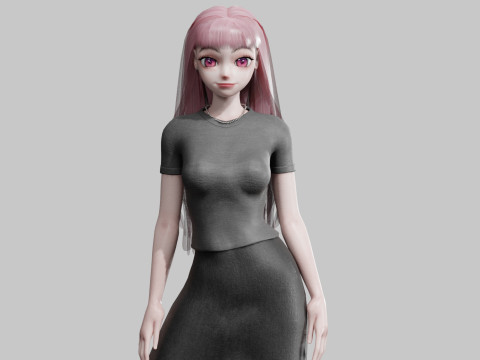 Cute classic Girl V34989 Modelo 3D