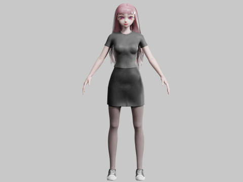Cute classic Girl V34989 3D Model