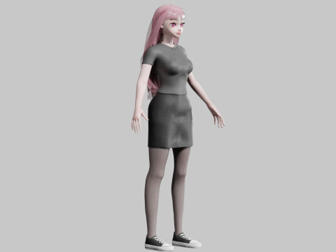 Cute classic Girl V34989 3D Model