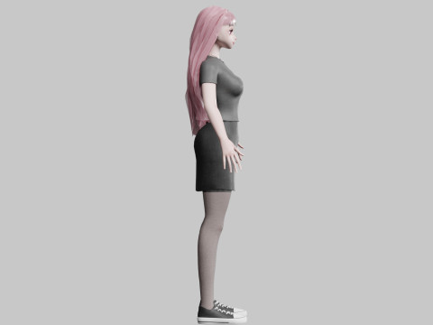 Cute classic Girl V34989 3D Model