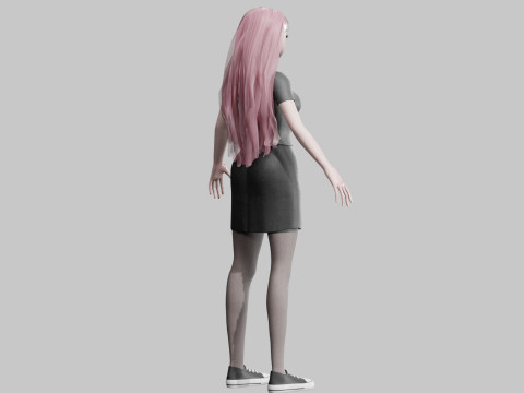 Cute classic Girl V34989 3D Model