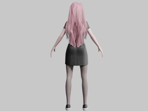 Cute classic Girl V34989 3D Model