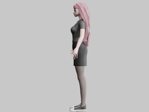 Cute classic Girl V34989 3D Model