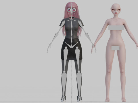 Cute classic Girl V34989 3D Model