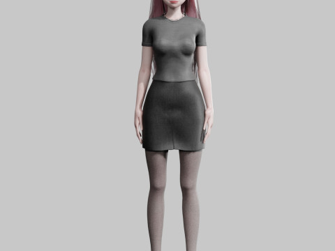 Cute classic Girl V34989 3D Model