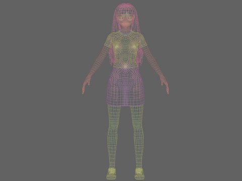 Cute classic Girl V34989 3D Model
