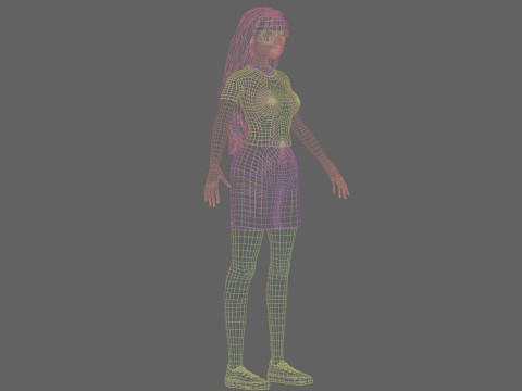 Cute classic Girl V34989 3D Model