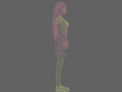 Cute classic Girl V34989 3D Model