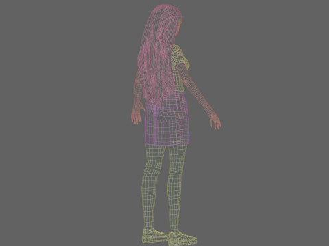 Cute classic Girl V34989 3D Model