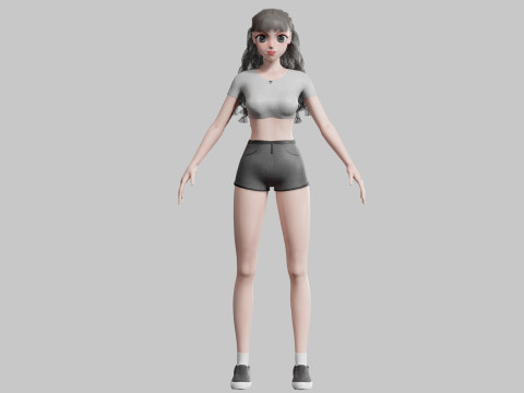 Cute cool Girl V26659 3D Модель