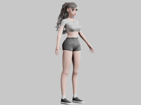 Cute cool Girl V26659 3D Модель