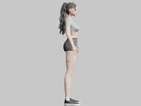 Cute cool Girl V26659 3D Модель