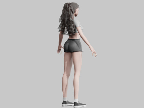 Cute cool Girl V26659 3D Модель