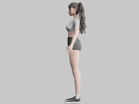 Cute cool Girl V26659 3D Модель
