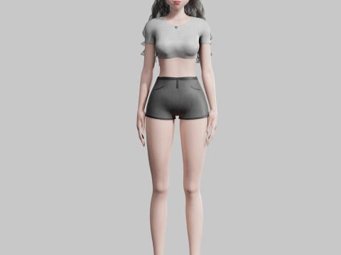 Cute cool Girl V26659 3D Модель