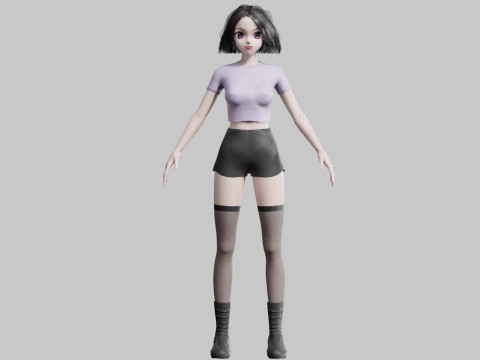 Cute Standard Girl V38330 Modèle 3D