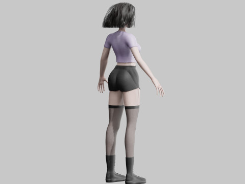 Cute Standard Girl V38330 Modèle 3D