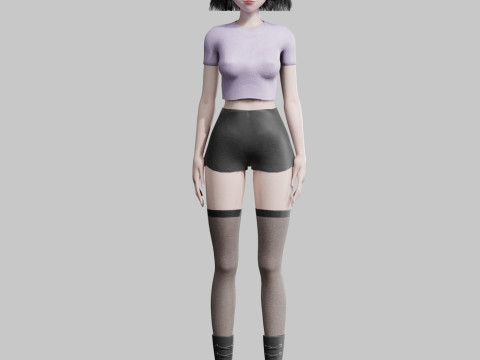 Cute Standard Girl V38330 Modèle 3D