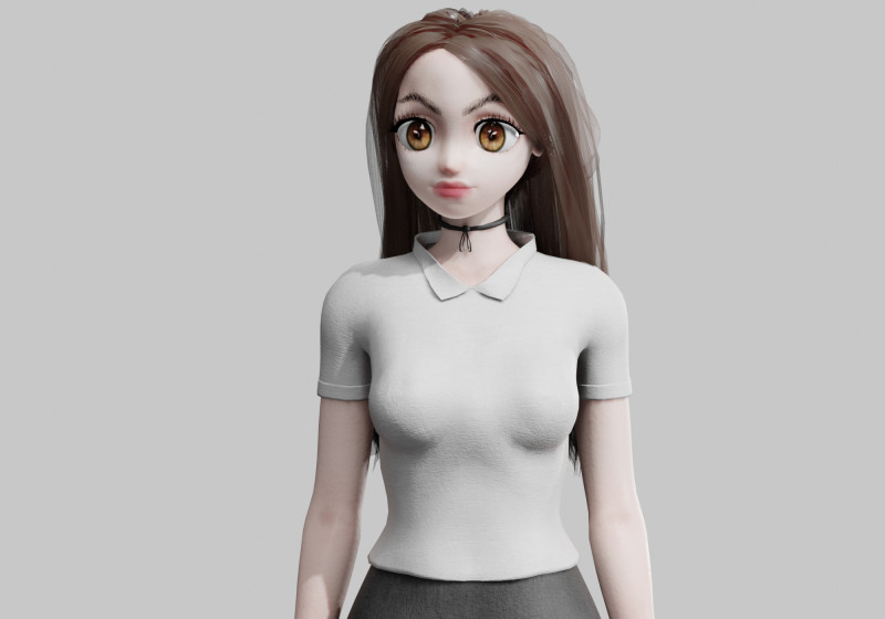 Cute stylized Girl V32175 Modèle 3D .c4d .max .obj .3ds .fbx .stl .blend