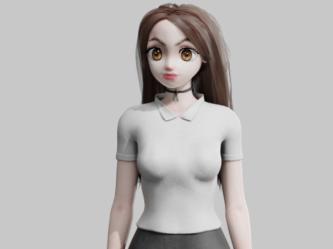 Cute stylized Girl V32175 Modelo 3D