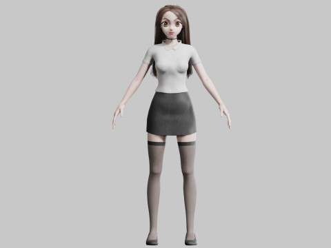 Cute stylized Girl V32175 Modèle 3D