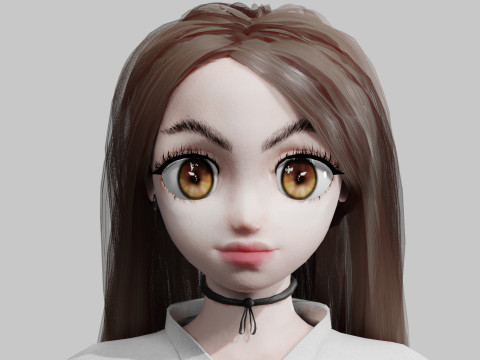 Cute stylized Girl V32175 Modèle 3D