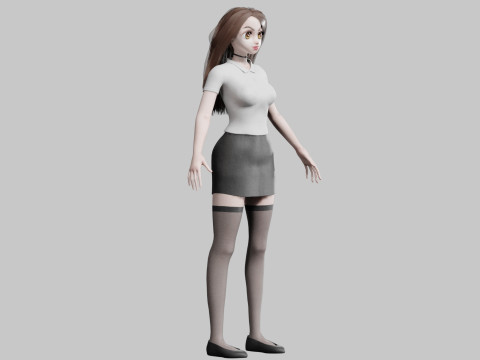 Cute stylized Girl V32175 Modèle 3D