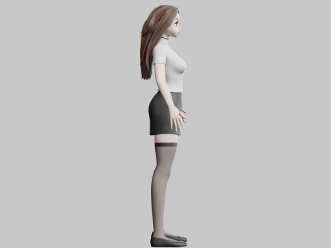 Cute stylized Girl V32175 Modèle 3D