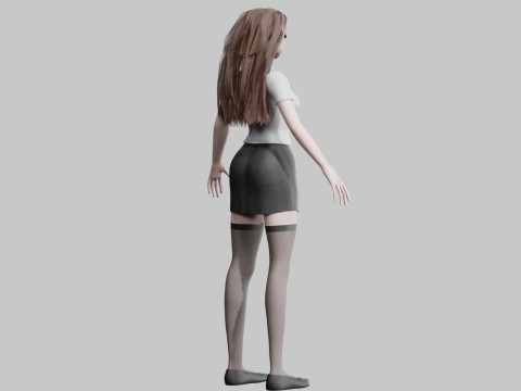 Cute stylized Girl V32175 Modèle 3D