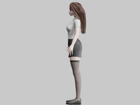 Cute stylized Girl V32175 Modèle 3D