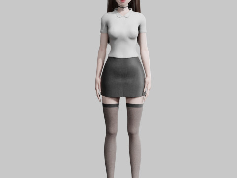 Cute stylized Girl V32175 Modèle 3D