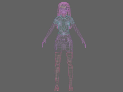 Cute stylized Girl V32175 Modèle 3D