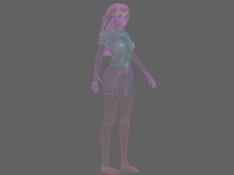 Cute stylized Girl V32175 Modèle 3D