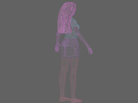 Cute stylized Girl V32175 Modèle 3D