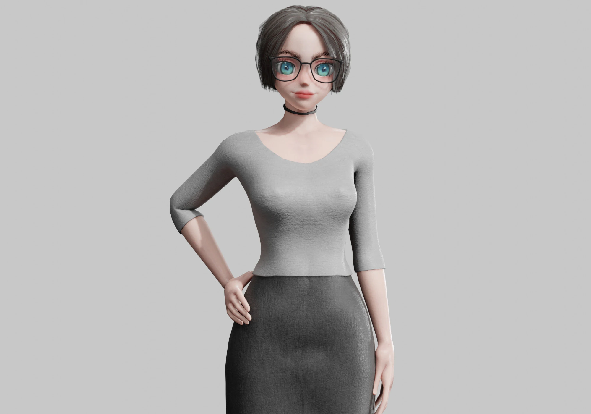 Cute Young Girl V32490 3D Model .c4d .max .obj .3ds .fbx .stl .blend 
