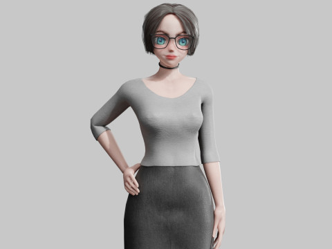 Cute Young Girl V32490 Modelo 3D