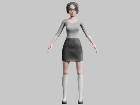 Cute Young Girl V32490 3D Model