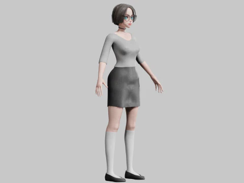 Cute Young Girl V32490 3D Model