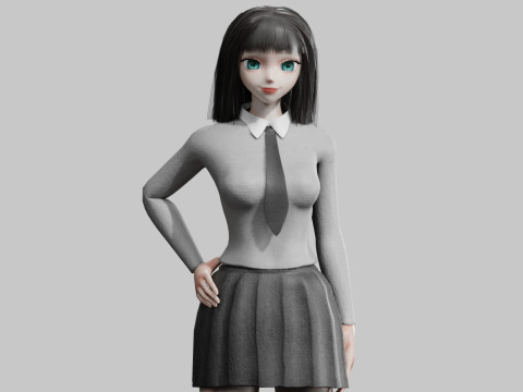 School anime Girl V29545 Modèle 3D