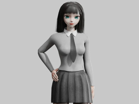 स्कूल एनीमे गर्ल V29545 3D मॉडल