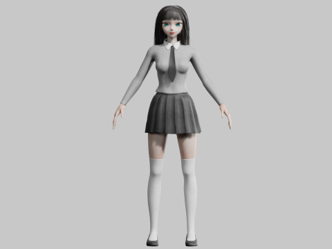 School anime Girl V29545 3Dモデル